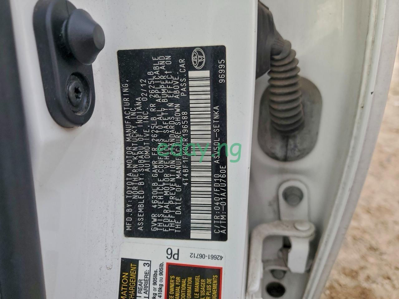 2012 Toyota Camry (Foreign used) -Car in USA - Image 6